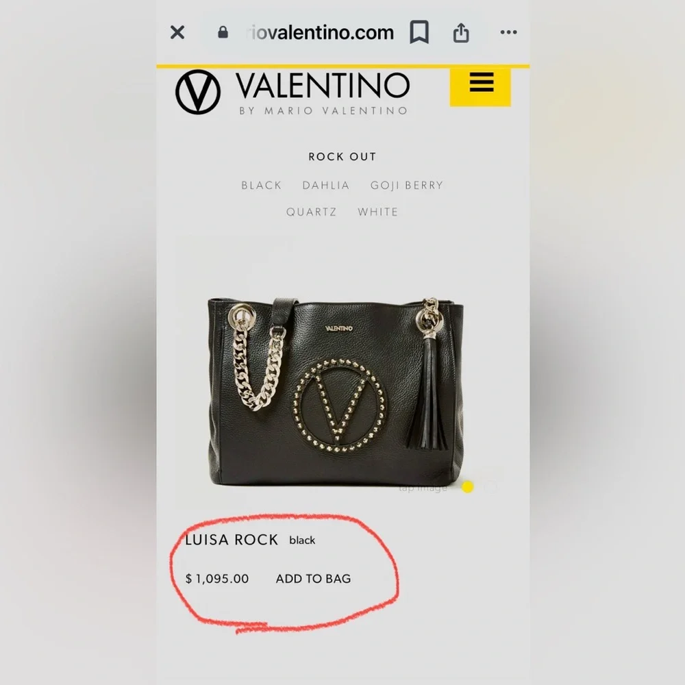 Valentino by Mario Valentino Luisa Rock Leather Shoulder bag - Picture 3 of 9